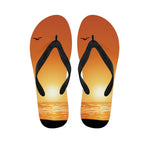 Palm Tree Beach Sunset Print Flip Flops