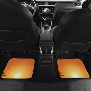 Palm Tree Beach Sunset Print Front and Back Car Floor Mats