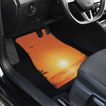 Palm Tree Beach Sunset Print Front and Back Car Floor Mats