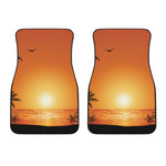 Palm Tree Beach Sunset Print Front Car Floor Mats