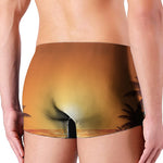 Palm Tree Beach Sunset Print Men's Boxer Briefs