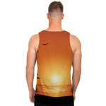 Palm Tree Beach Sunset Print Men's Tank Top