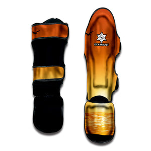 Palm Tree Beach Sunset Print Muay Thai Shin Guard