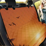 Palm Tree Beach Sunset Print Pet Car Back Seat Cover