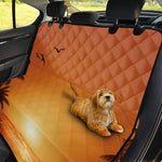 Palm Tree Beach Sunset Print Pet Car Back Seat Cover