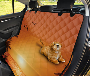 Palm Tree Beach Sunset Print Pet Car Back Seat Cover