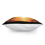 Palm Tree Beach Sunset Print Pillow Cover