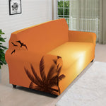 Palm Tree Beach Sunset Print Sofa Cover