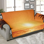 Palm Tree Beach Sunset Print Sofa Protector