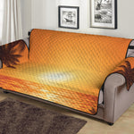 Palm Tree Beach Sunset Print Sofa Protector