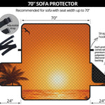 Palm Tree Beach Sunset Print Sofa Protector