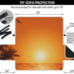 Palm Tree Beach Sunset Print Sofa Protector