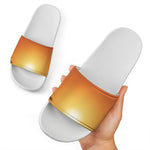 Palm Tree Beach Sunset Print White Slide Sandals