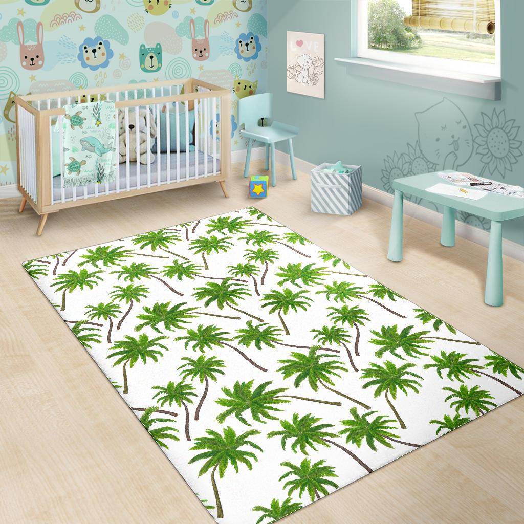 Palm Tree Pattern Print Area Rug GearFrost