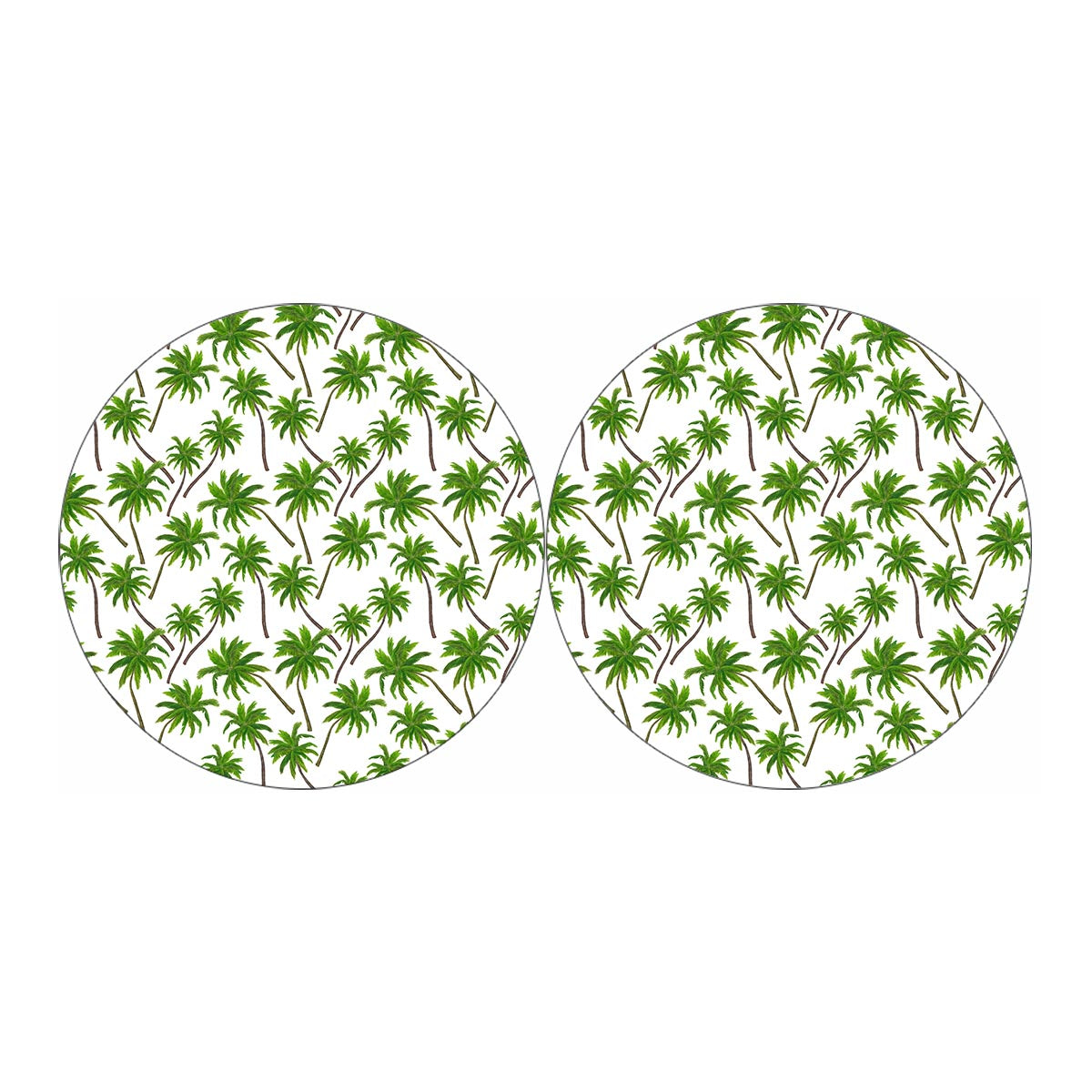 Palm Tree Pattern Print Car Coasters