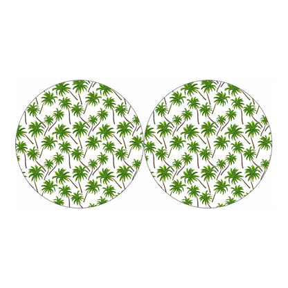 Palm Tree Pattern Print Car Coasters
