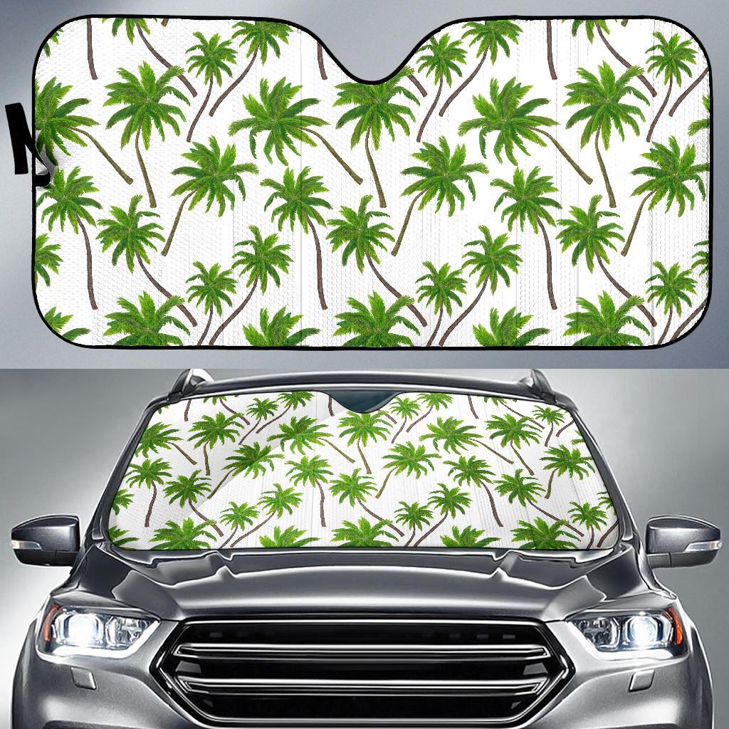 Palm Tree Pattern Print Car Sun Shade GearFrost