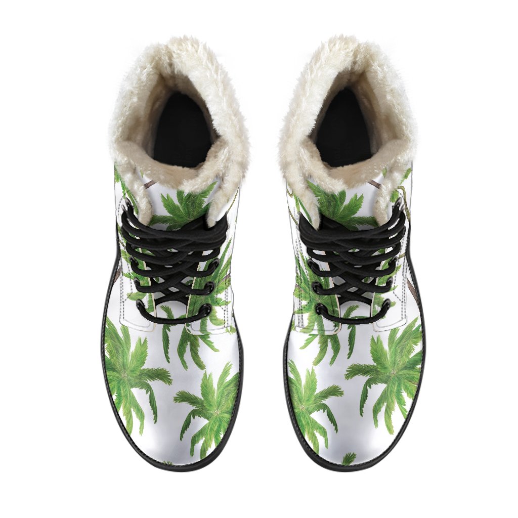 Palm Tree Pattern Print Comfy Boots GearFrost