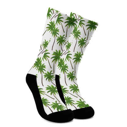 Palm Tree Pattern Print Crew Socks