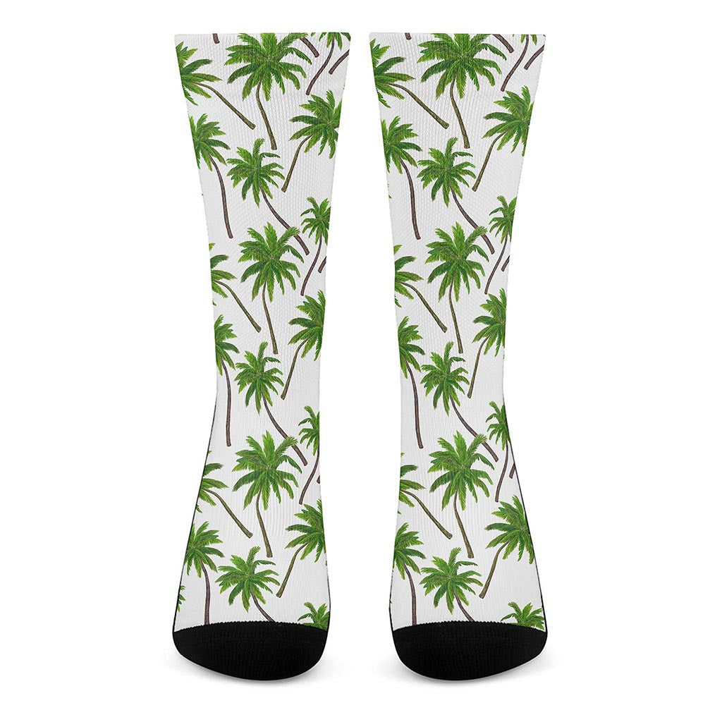 Palm Tree Pattern Print Crew Socks
