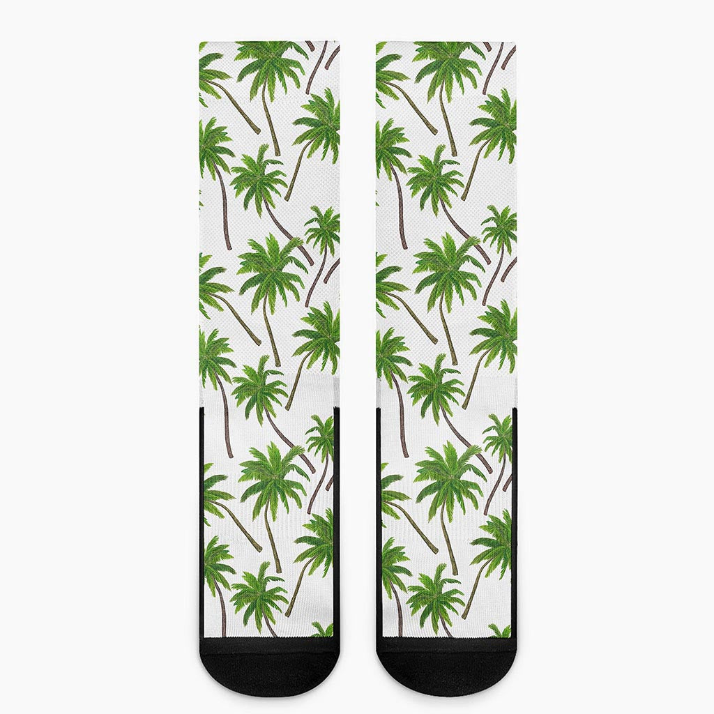 Palm Tree Pattern Print Crew Socks