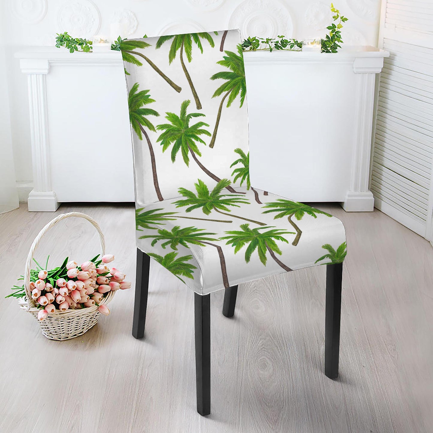 Palm Tree Pattern Print Dining Chair Slipcover