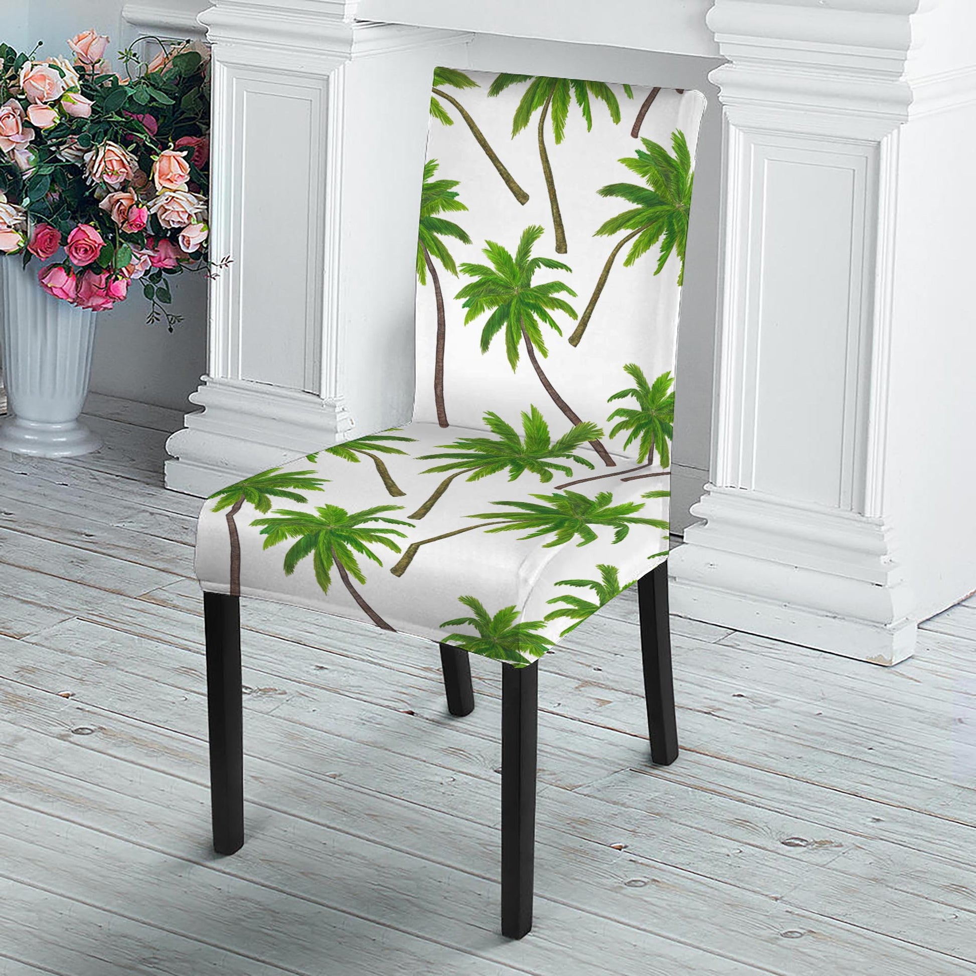 Palm Tree Pattern Print Dining Chair Slipcover