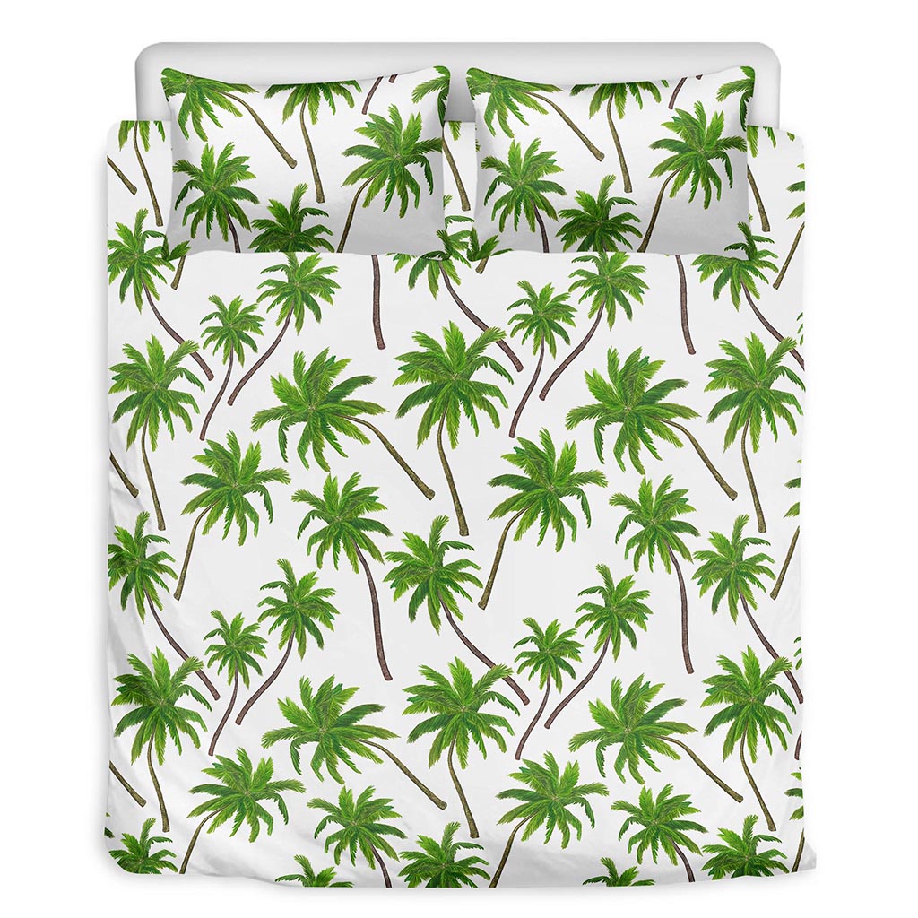 Palm Tree Pattern Print Duvet Cover Bedding Set