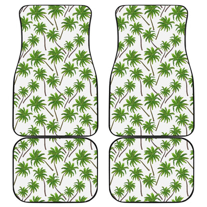Palm Tree Pattern Print Front and Back Car Floor Mats