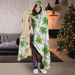 Palm Tree Pattern Print Hooded Blanket