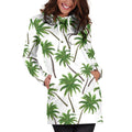 Palm Tree Pattern Print Pullover Hoodie Dress
