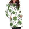 Palm Tree Pattern Print Hoodie Dress GearFrost