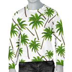 Palm Tree Pattern Print Men's Crewneck Sweatshirt GearFrost