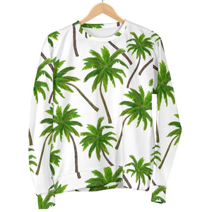 Palm Tree Pattern Print Men's Crewneck Sweatshirt GearFrost