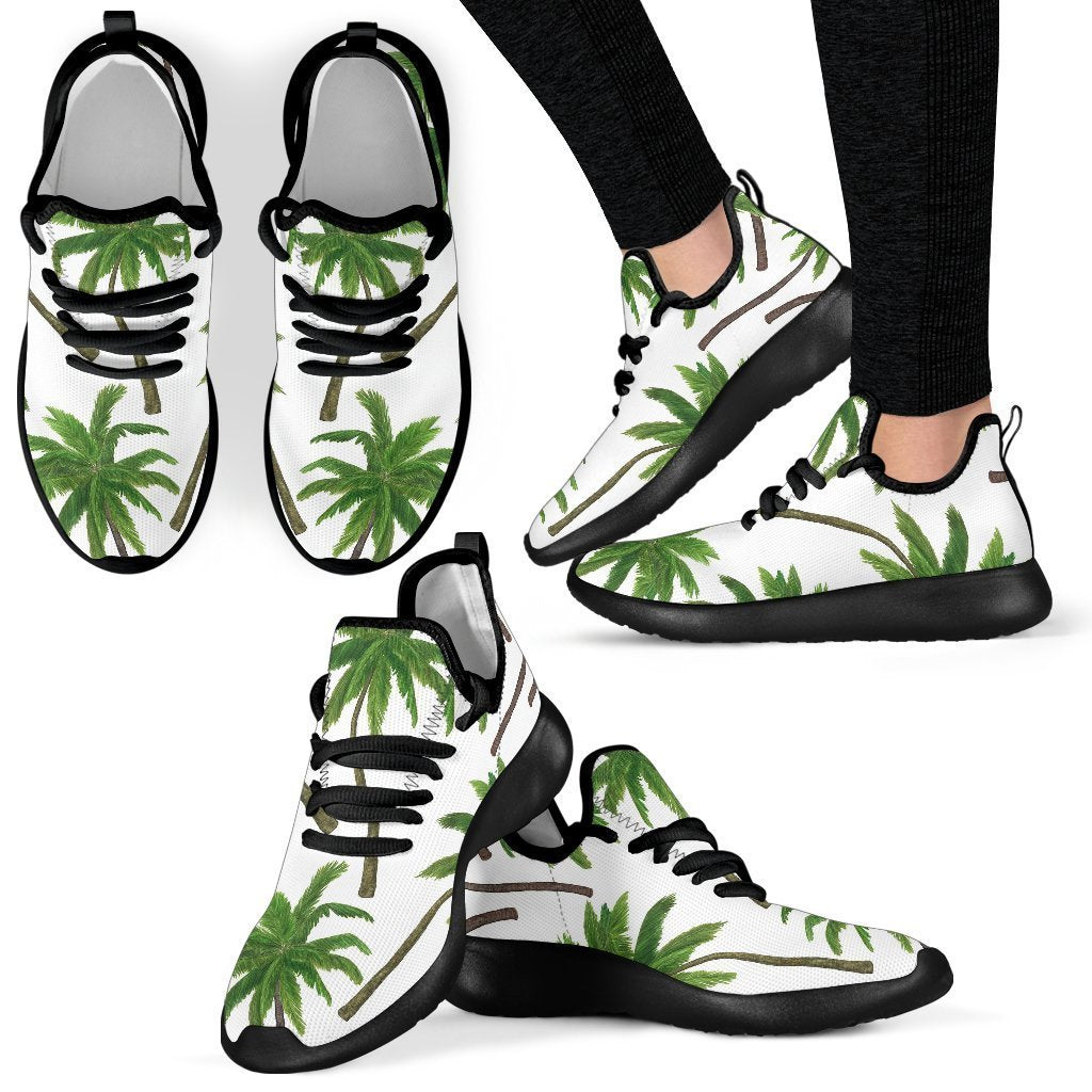 Palm Tree Pattern Print Mesh Knit Shoes GearFrost