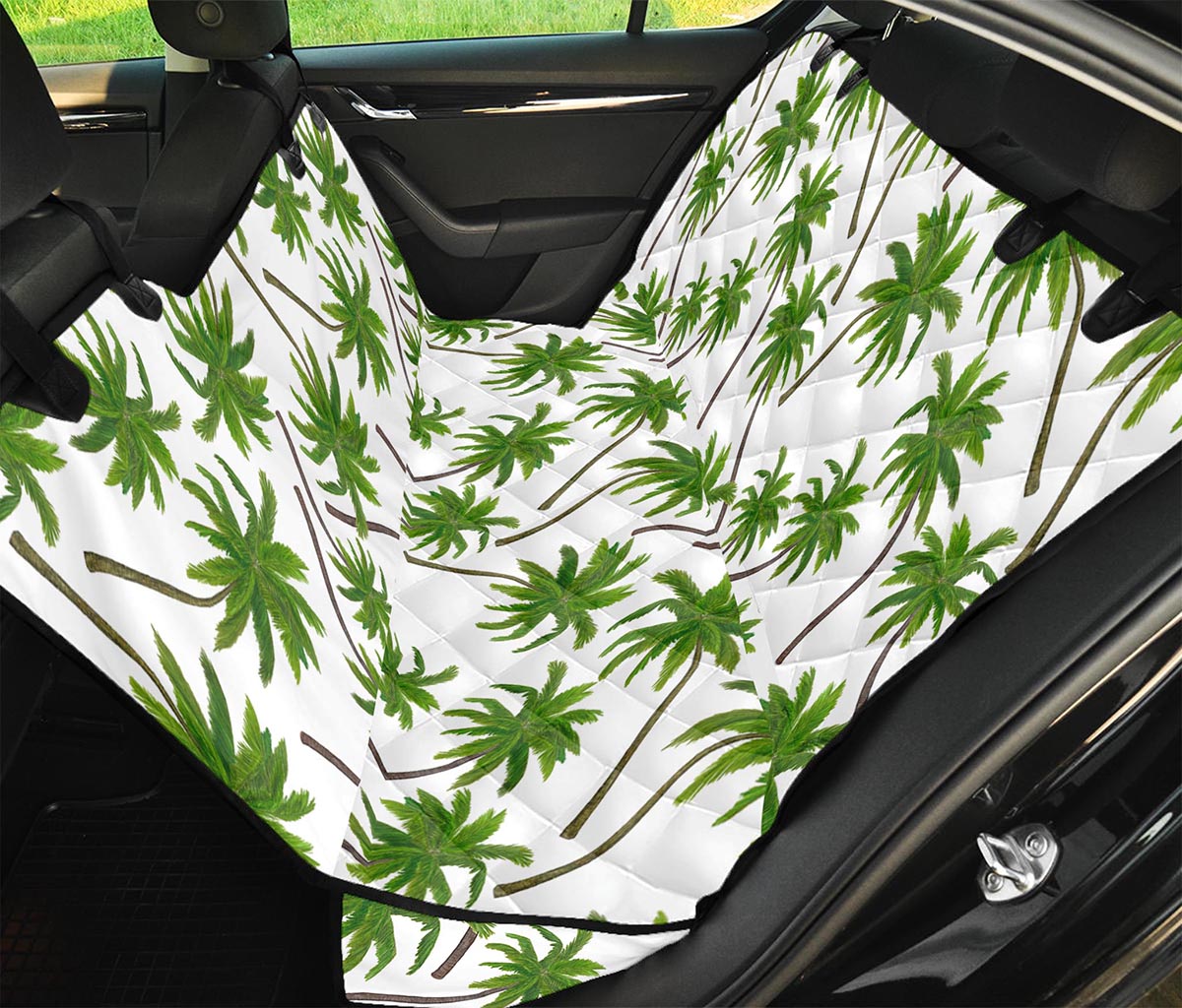 Palm Tree Pattern Print Pet Car Back Seat Cover