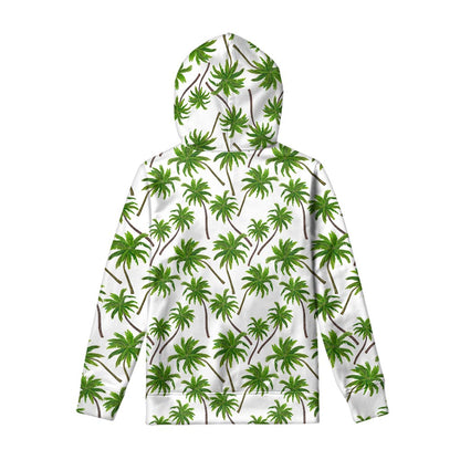 Palm Tree Pattern Print Pullover Hoodie