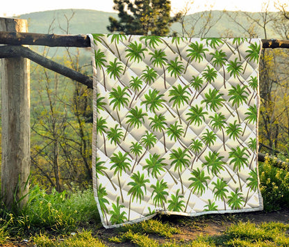Palm Tree Pattern Print Quilt