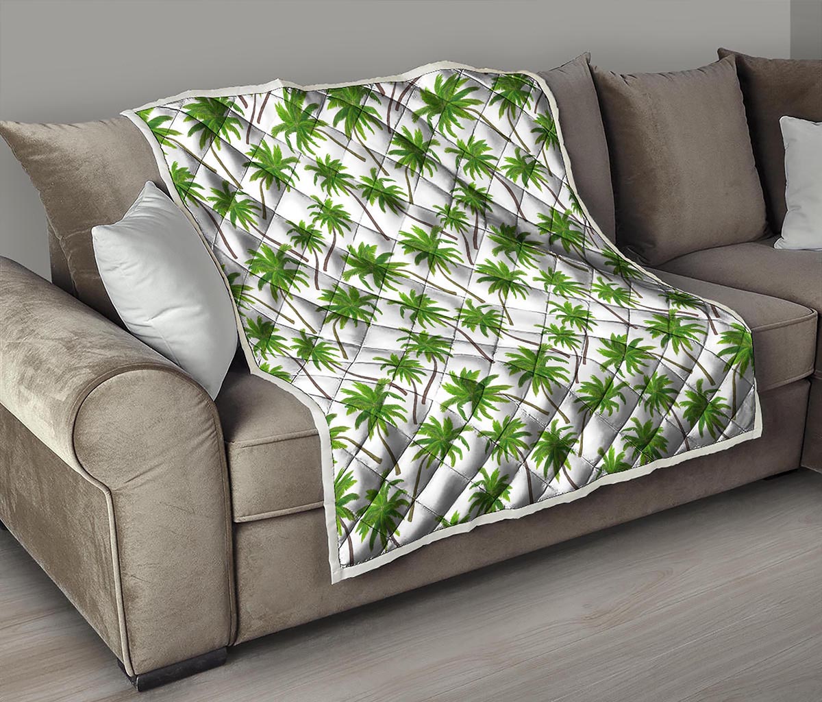 Palm Tree Pattern Print Quilt