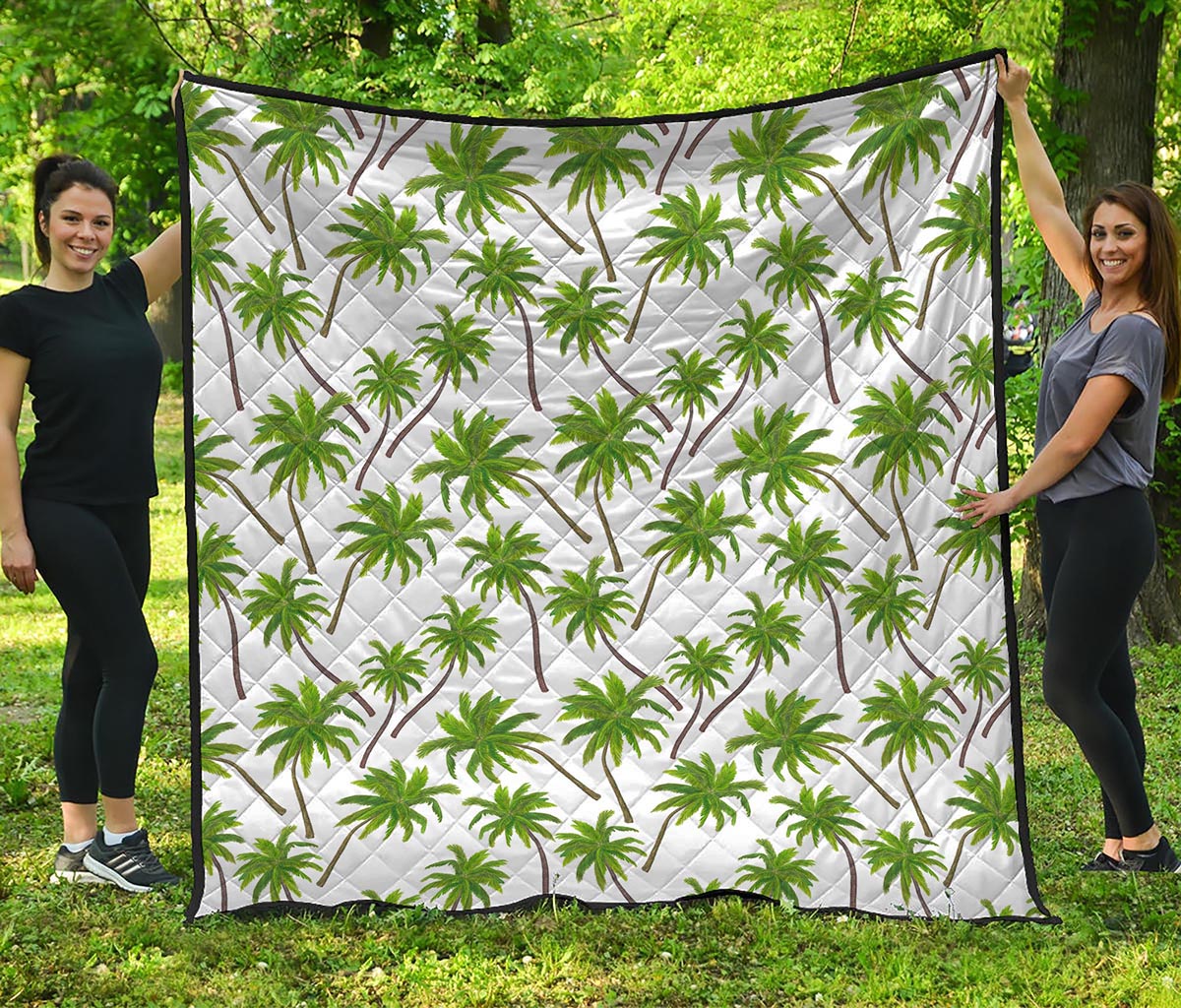 Palm Tree Pattern Print Quilt