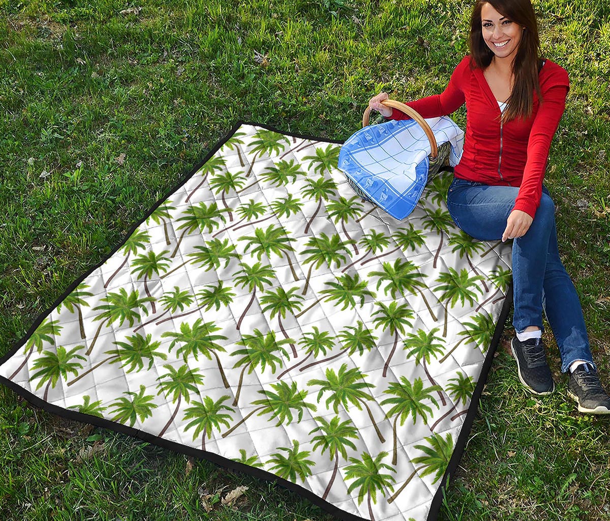 Palm Tree Pattern Print Quilt