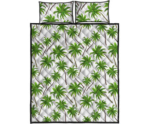 Palm Tree Pattern Print Quilt Bed Set