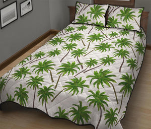 Palm Tree Pattern Print Quilt Bed Set