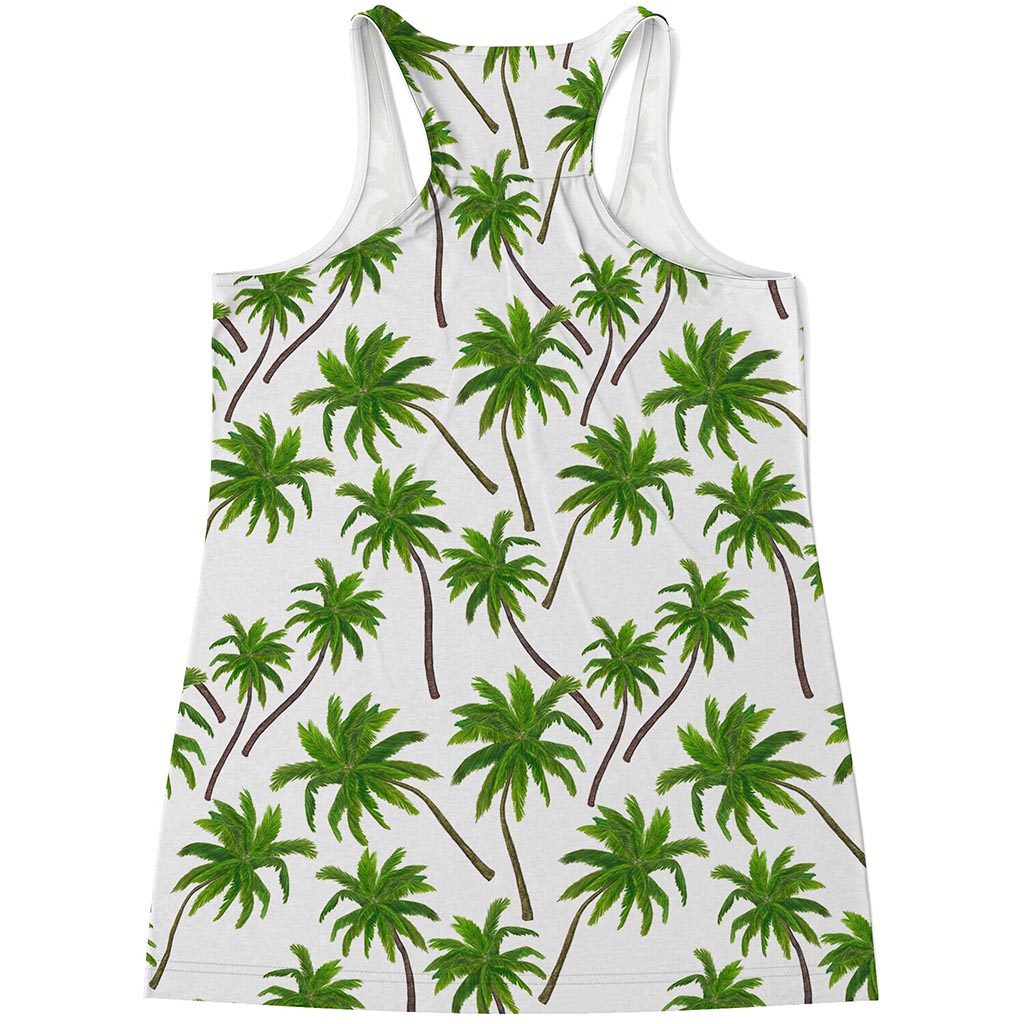 Palm Tree Pattern Print Women's Racerback Tank Top