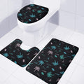 Palm Tree Summer Beach Pattern Print 3 Piece Bath Mat Set