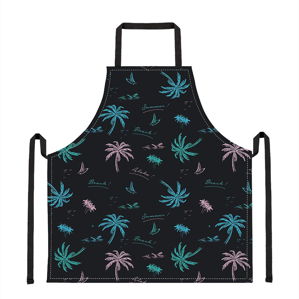 Palm Tree Summer Beach Pattern Print Apron