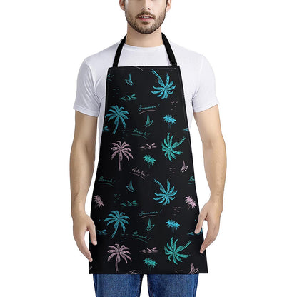 Palm Tree Summer Beach Pattern Print Apron
