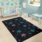 Palm Tree Summer Beach Pattern Print Area Rug GearFrost