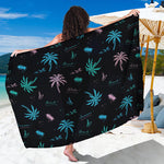 Palm Tree Summer Beach Pattern Print Beach Sarong Wrap