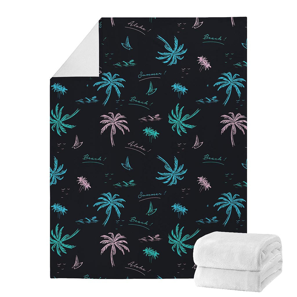 Palm Tree Summer Beach Pattern Print Blanket